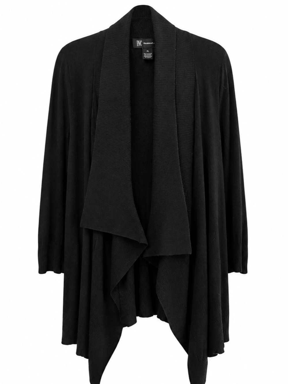 INC International Concepts Black Draped Open-Front Cardigan XL Great Condition